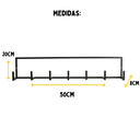 Ver imagem 2 de Cabideiro de Parede Multiuso 7 Ganchos em Estilo Industrial