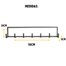 Cabideiro de Parede Multiuso 7 Ganchos em Estilo Industrial - 2