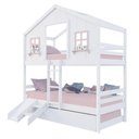 Ver imagem 2 de Treliche Casinha Dos Sonhos com Kit Escada/ Escorregador Madeira Maciça Branco/ Rosa Megamobilia