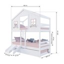 Ver imagem 3 de Treliche Casinha Dos Sonhos com Kit Escada/ Escorregador Madeira Maciça Branco/ Rosa Megamobilia