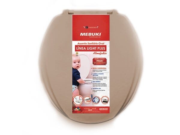 Assento Oval Almofadado Linea Light Plus Areia - 1