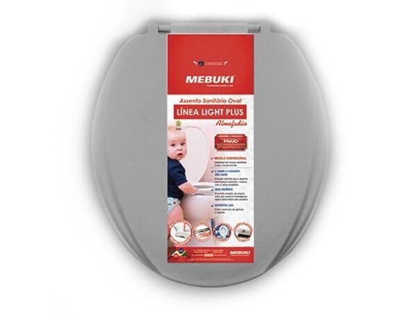 Assento Oval Almofadado Linea Light Plus Cinza - 1