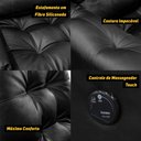 Ver mais imagens de Poltrona do Papai Reclinável com Massagem Imperador Couro Facto Preto - Sofa Store