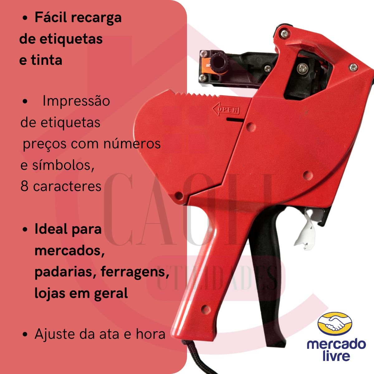 Máquina Manual de Colocar Preço Etiquetar Valor Comercio Mercado Padaria 8 Dígitos - 5