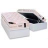 Cama Box Baú Solteiro: Colchão Molas Castor Pocket Kingdom Aloe Vera + Base CRC Courano White(88x188 - 1