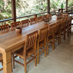 Mesa de Jantar Retangular 5m Rústica em Madeira Maciça Demolição - 1