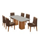 Ver imagem 2 de Mesa de Jantar Eloise 180cm Tampo Mdf Vidro com 6 Cadeiras Eloise Moderna Mobília
