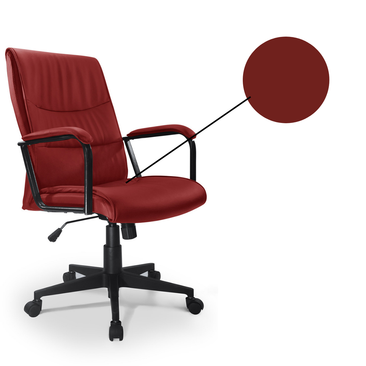 Cadeira de escritório Eataly Presidente Giratória Vermelho - 2