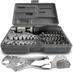 Jogo De Bits Fenda E Soquetes E Alicate Pressão + Brinde - 1