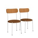 Ver imagem 2 de Kit 2 Cadeiras Estofadas Ergonômicas 288 Branco e Camel