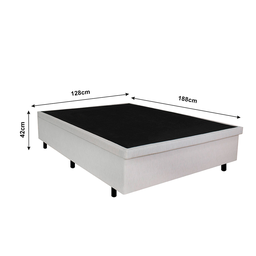 Cama Box Baú Viúva 128x188x42cm Courino Linho com Pistão a Gás - 2 Cama Box Baú Viúva 128x188x42cm Courino Linho com Pistão a Gás - 2