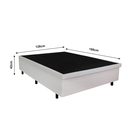 Ver imagem 2 de Cama Box Baú Viúva 128x188x42cm Courino Linho com Pistão a Gás