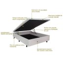 Ver imagem 3 de Cama Box Baú Viúva 128x188x42cm Courino Linho com Pistão a Gás