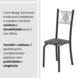 Conjunto de Mesa Tubular 70x70cm Tampo em Mdf 4 Cadeiras Sara - 8