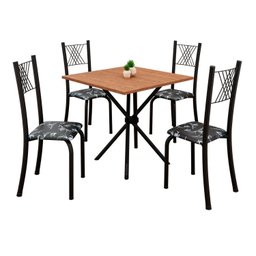 Conjunto de Mesa Tubular 70x70cm Tampo em Mdf 4 Cadeiras Sara - 2