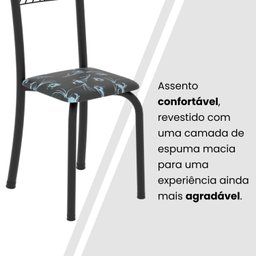 Conjunto de Mesa Tubular 70x70cm Tampo em Mdf 4 Cadeiras Sara - 7