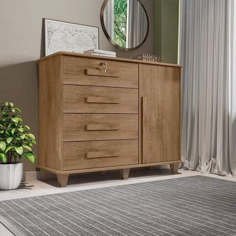 Cômoda com 4 Gavetas Lyons Cinamomo