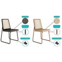 Ver imagem 2 de Kit 4 Cadeiras Sala Jantar Wood 1751 4 Uni Rose Linho Areia Carraro