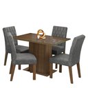 Ver imagem 2 de Conjunto Sala de Jantar Mesa Tampo de Vidro 4 Cadeiras Madesa