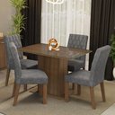 Ver imagem 1 de Conjunto Sala de Jantar Mesa Tampo de Vidro 4 Cadeiras Madesa