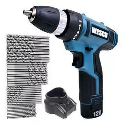 Furadeira Parafusadeira Á Bateria 12V Bivolt + C/40 Brocas - 1 Furadeira Parafusadeira Á Bateria 12V Bivolt + C/40 Brocas - 1