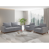 Conjunto Estofado Living 3 Lugares + 2 Poltrona Napoles Linho Inox - Casa Giulia - 1