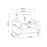 Conjunto Estofado Living 3 Lugares + 2 Poltrona Napoles Linho Inox - Casa Giulia - 6