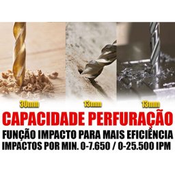 Furadeira Parafusadeira De Impacto 1/2 Bateria 20v DeWalt + 40 Brocas + 40 Pçs - 2