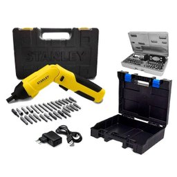 Parafusadeira Angular 4V Litiun com 30 Peças Scs4K Stanley + 41 Bits e Polymer - 1