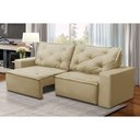 Ver imagem 1 de Sofá Retrátil e Reclinável 3 lugares com Molas 1,80m Alana Suede Bege Madelina