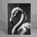 Ver imagem 1 de Quadro Decorativo Bw Flamingo Relevo