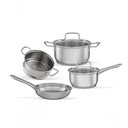 Ver imagem 1 de Jogo de Panelas Brinox Aço Inox Fundo Triplo Jasmin 4 Peças com Indução Inox