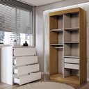 Ver imagem 5 de Guarda-roupa Solteiro Sirius 2 Portas 2 Gavetas e Cômoda 4 Gavetas - Panorama Móveis
