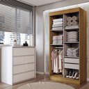 Ver imagem 2 de Guarda-roupa Solteiro Sirius 2 Portas 2 Gavetas e Cômoda 4 Gavetas - Panorama Móveis