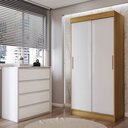 Ver imagem 1 de Guarda-roupa Solteiro Sirius 2 Portas 2 Gavetas e Cômoda 4 Gavetas - Panorama Móveis