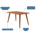 Ver imagem 2 de Mesa para Sala de Jantar Adele 130 X 80 Cm com Pés de Madeira e Tampo de Mdf Cimol Cinamomo