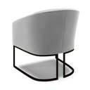 Ver imagem 5 de Kit 2 Poltronas Stella Suede Cinza Base Industrial Preto - D’Rossi