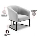 Ver imagem 6 de Kit 2 Poltronas Stella Suede Cinza Base Industrial Preto - D’Rossi