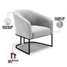 Kit 2 Poltronas Stella Suede Cinza Base Industrial Preto - D'rossi Drossi - 6