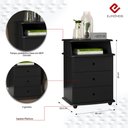 Ver imagem 2 de Mesa de Cabeceira com 3 Gavetas e Nicho Luxo New I - Preto