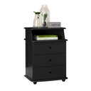 Ver imagem 3 de Mesa de Cabeceira com 3 Gavetas e Nicho Luxo New I - Preto