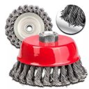 Ver imagem 1 de Escova De Aço Torcida Tipo Copo 150mm - Rosca M14 Mtx