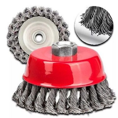 Escova De Aço Torcida Tipo Copo 150mm - Rosca M14 Mtx