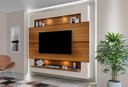 Ver imagem 1 de Painel para TV 75" com Nicho e Prateleira Riviera 217 Carvalho New / Off White - Luapa