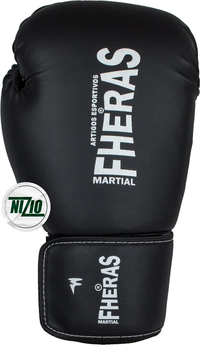 Kit Luva de Boxe Muay Thai MMA Bandagem Preta 08oz - 4