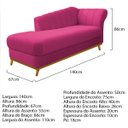 Ver imagem 4 de Kit Diva Recamier Vanessa 140cm Lado Esquerdo e 02 Poltronas Laura Suede - Doce Sonho Móveis RECAMIE