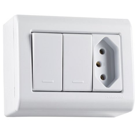 Interruptor Lizflex 2 Simples + Tomada 10a Tramontina