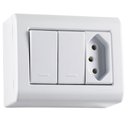 Ver imagem 1 de Interruptor Lizflex 2 Simples + Tomada 10a Tramontina