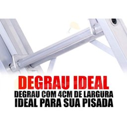 Escada Extensiva 6 Degraus Trava Resistente Alumínio 2,6M - 3