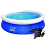 Piscina Inflável Redonda Azul 2500 Litros + Bomba de Ar Elétrica - 1